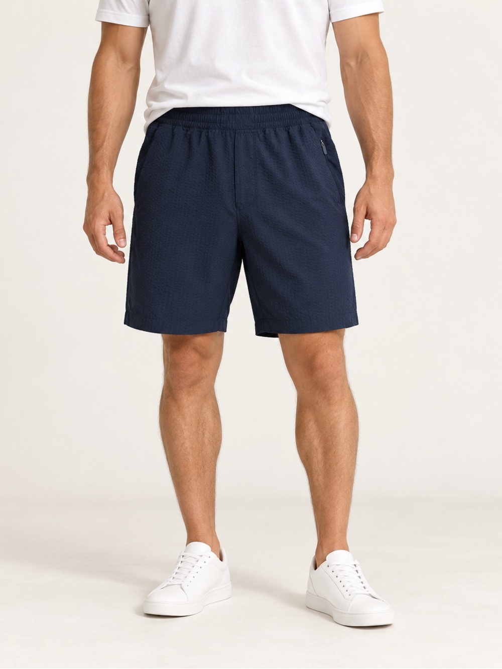 Lululemon Boline 8" Seersucker Shorts Men's True Navy Active Shorts